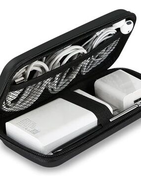 Black Travel Electronics Organizer Case